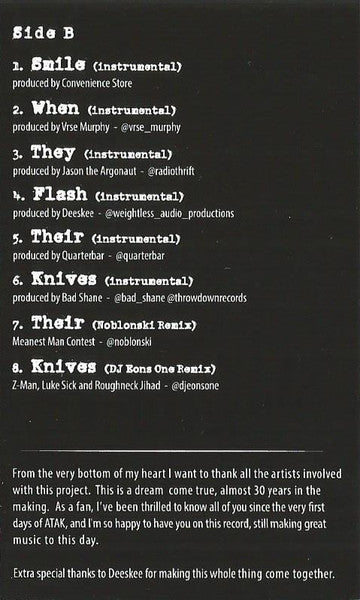 Various : Smile When They Flash Their Knives (Cass, Comp, Ltd, Ora)