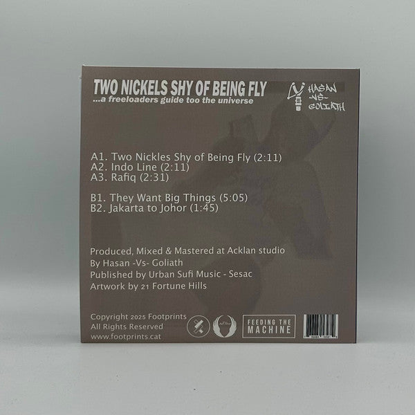 Hasan Vs Goliath : Two Nickels Shy of Being Fly (7", Single, Ltd, KUN)
